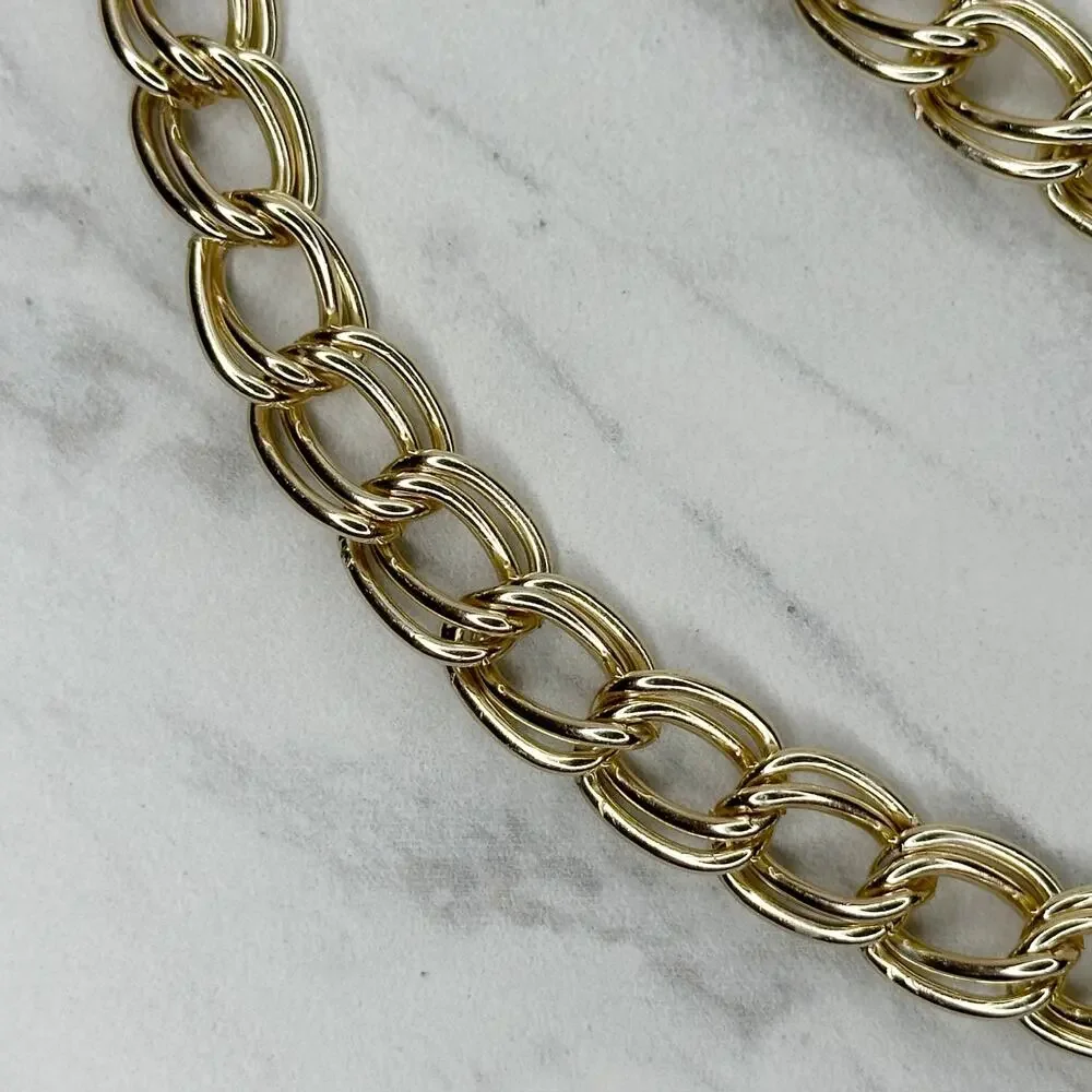Gold Tone Double Link Chain Belt Small/Medium (S/M) ✨